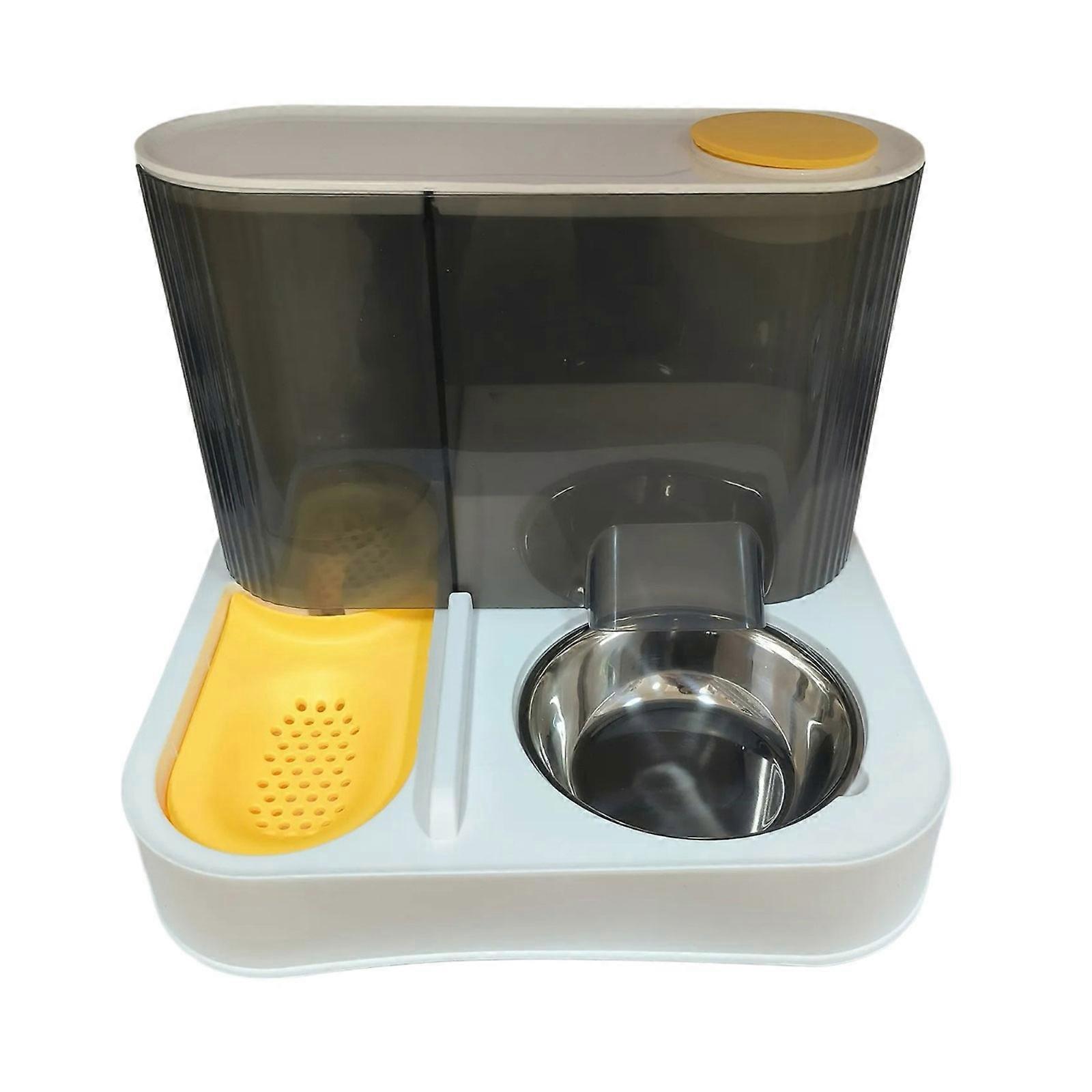 Chats chien station d’alimentation étanche fontaines d’eau système détachable plat antidérapant base design jaune