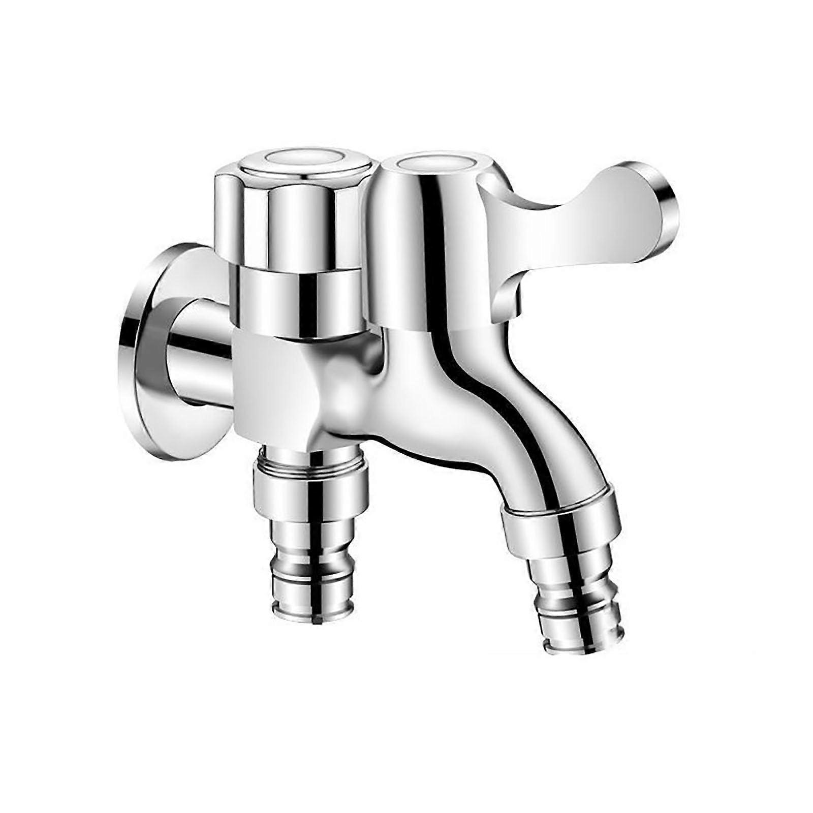 Wasserhahn Garden Copper Chrome Faucet For Cold Water Supply, Washing Machine Hookup, Pool Hose, Silver