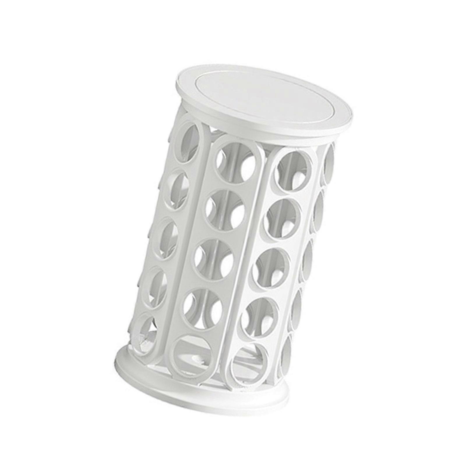 40 Capsules Rotating Storage Rack 360 Degree Rotation Design Durable ABS Kitchen Countertop Organizer  White