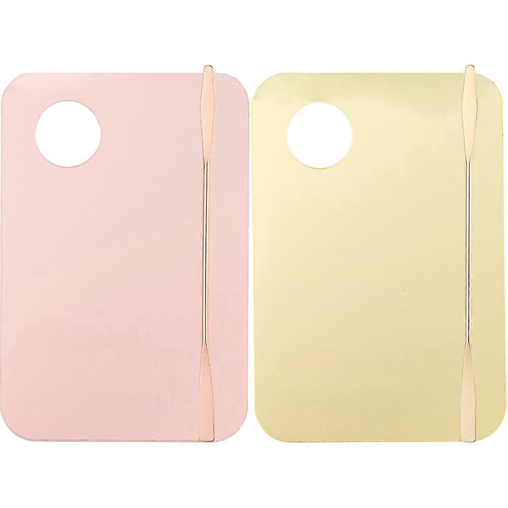 Acrylic Makeup Mixing Plates with Spatula – Durable, Portable Foundation Blending Tray for Beauty Salons, Home, and Travel Use