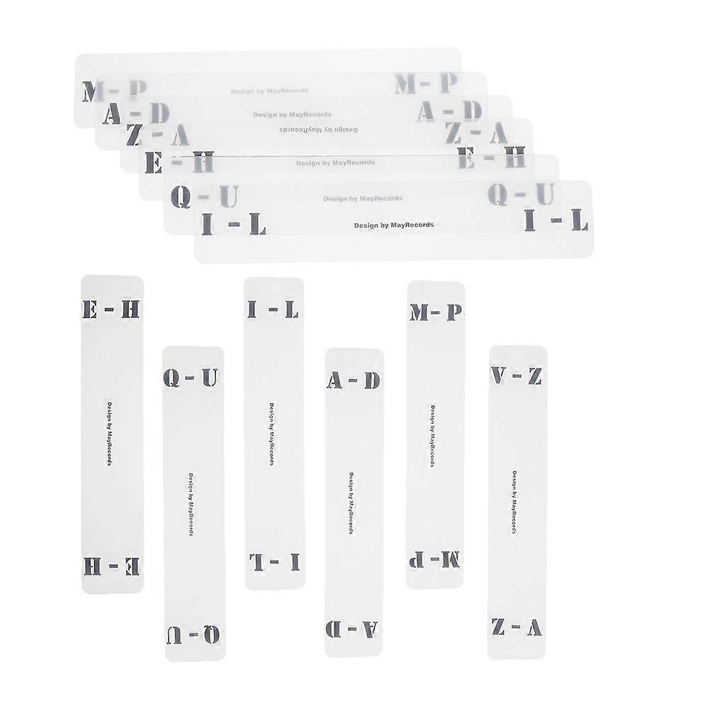 Vinyl Record Dividers AZ Horizontal Organizer with Acrylic Material White Color Fits Various Scenes 12 Pieces