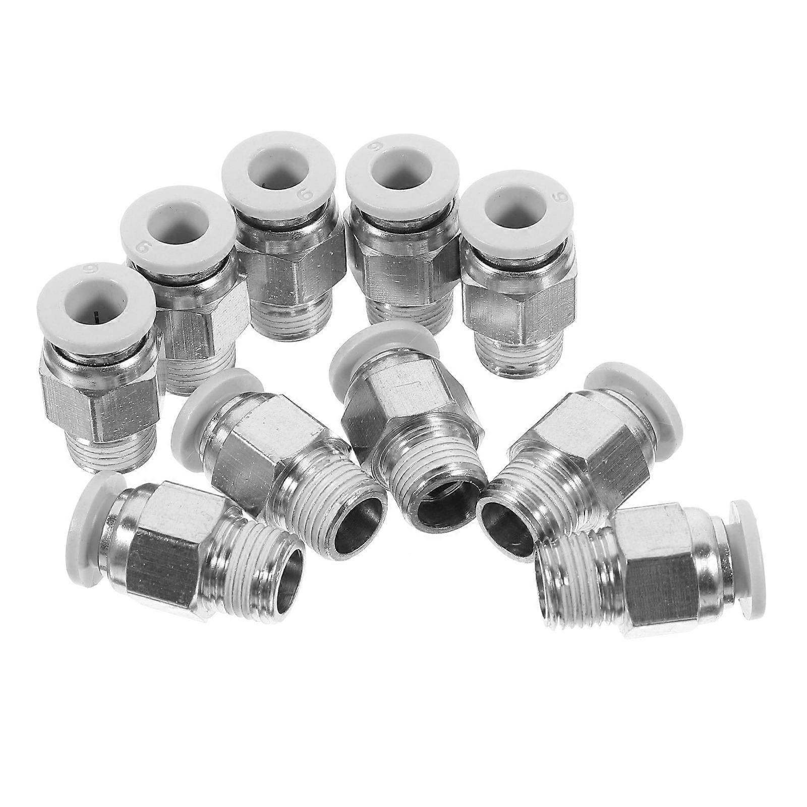 Worgeous 10pcs Air Fittings Push in Connectors NPT Quick Connect Fittings for 3D Printer 6mm 1/8'' NPT Thread