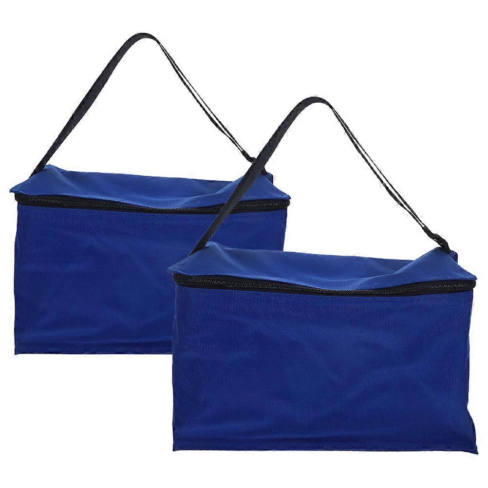 Blue Insulated Lunch Bag for Bottle Made of Oxford Cloth Lightweight Portable and Easy to Carry 2 Pieces