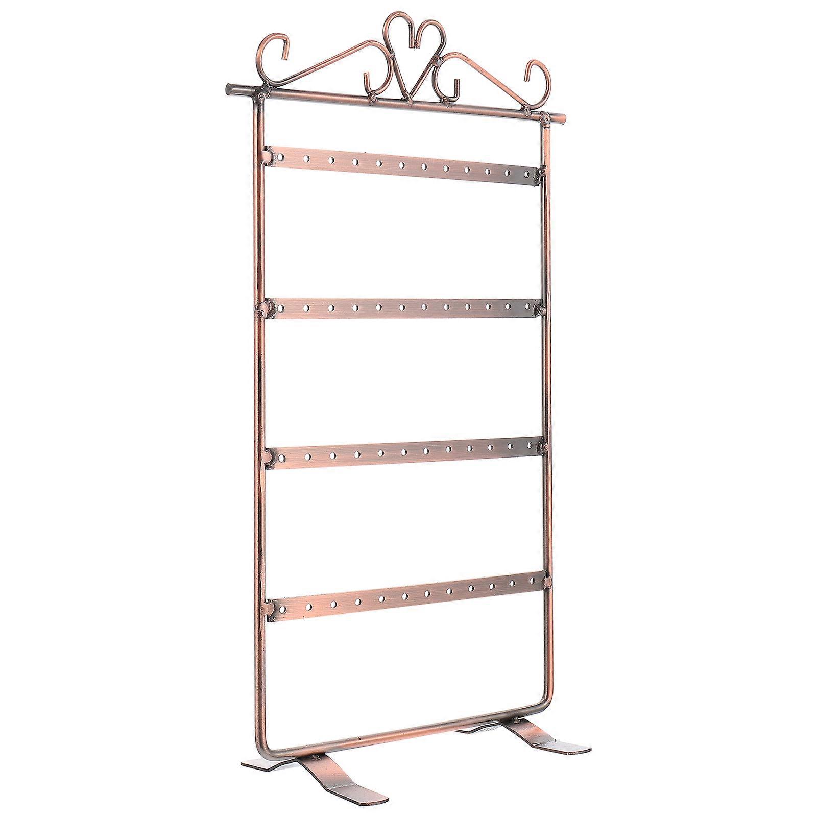 Durable Iron Earring & Necklace Organizer Rack with Antique Finish – Stylish Jewelry Display Stand for Accessories Storage & Presentation