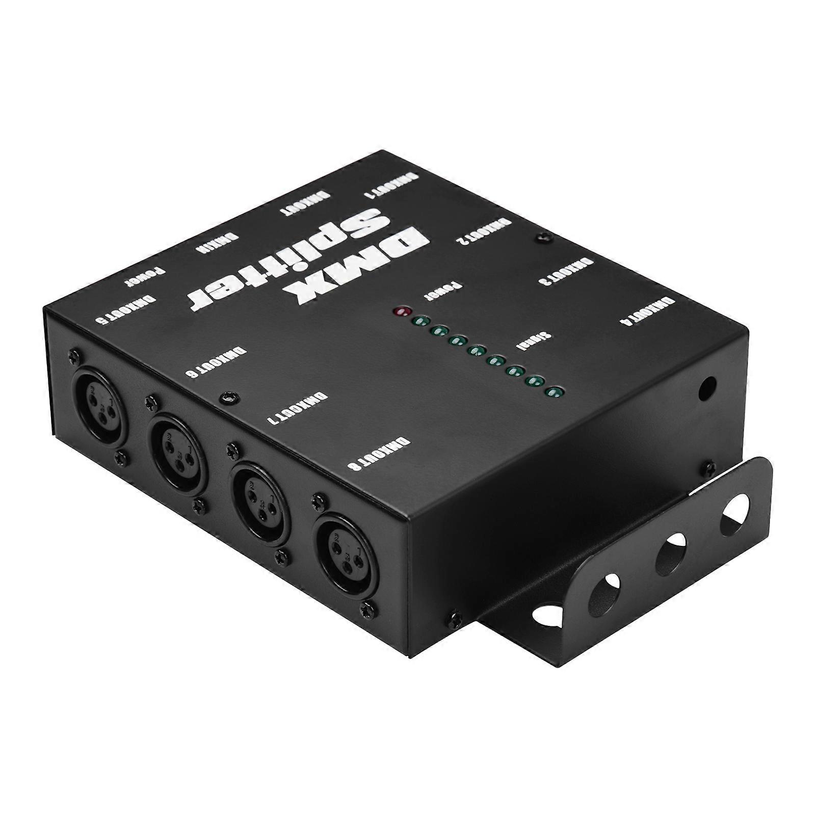 Signal Splitter 1 Way in 8 Channel Output Signal Splitter Amplifier Distributor for Stage Lighting