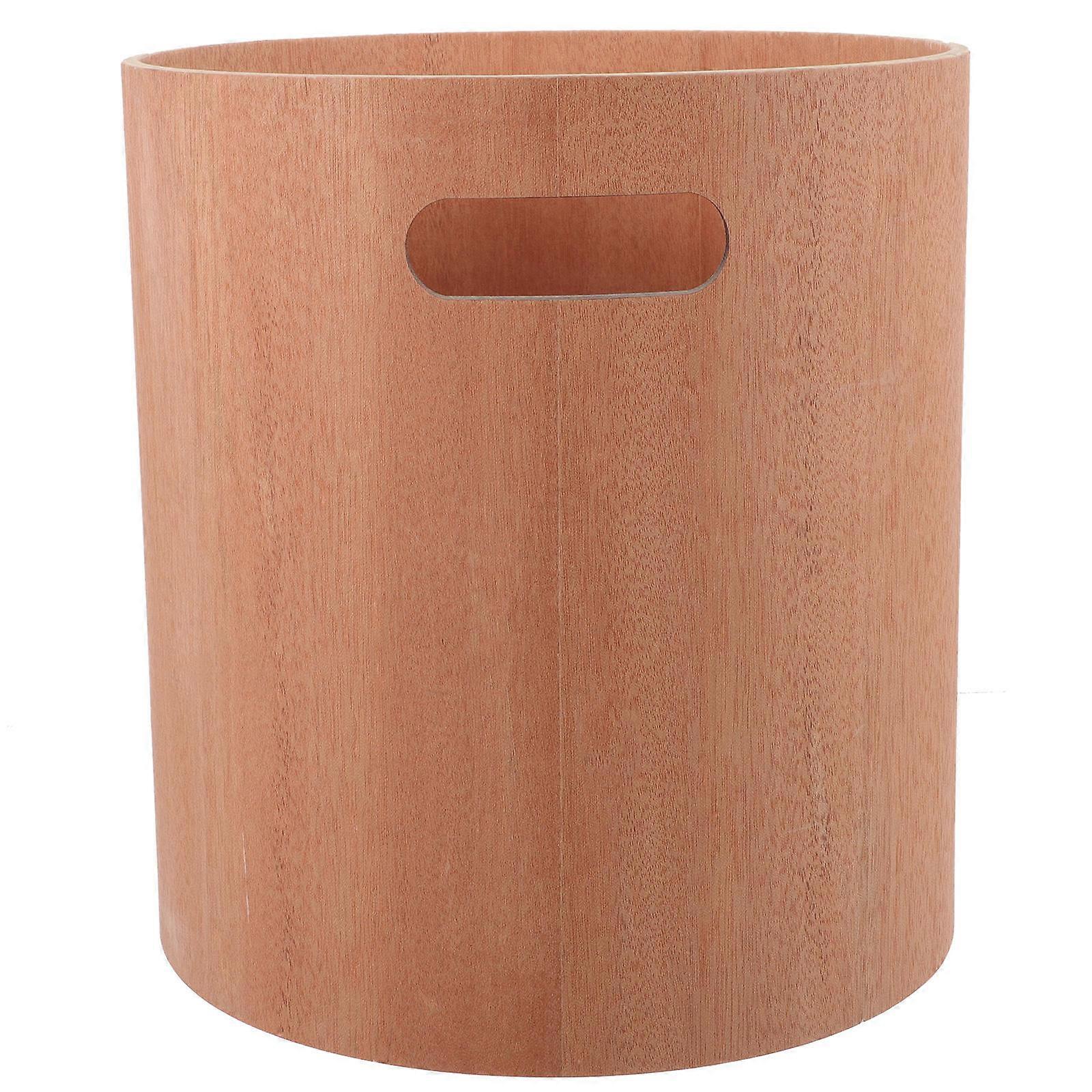 Small Garbage Bin Desktop Trash Can Japanese Style Wooden Bathroom Desk Storage Removable for Cleaning 1Pcs
