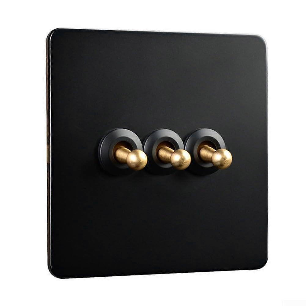 Wide Applications of Stylish Stainless Steel Panel Light Switch Suitable for Various Indoor Environments (3 Gang)