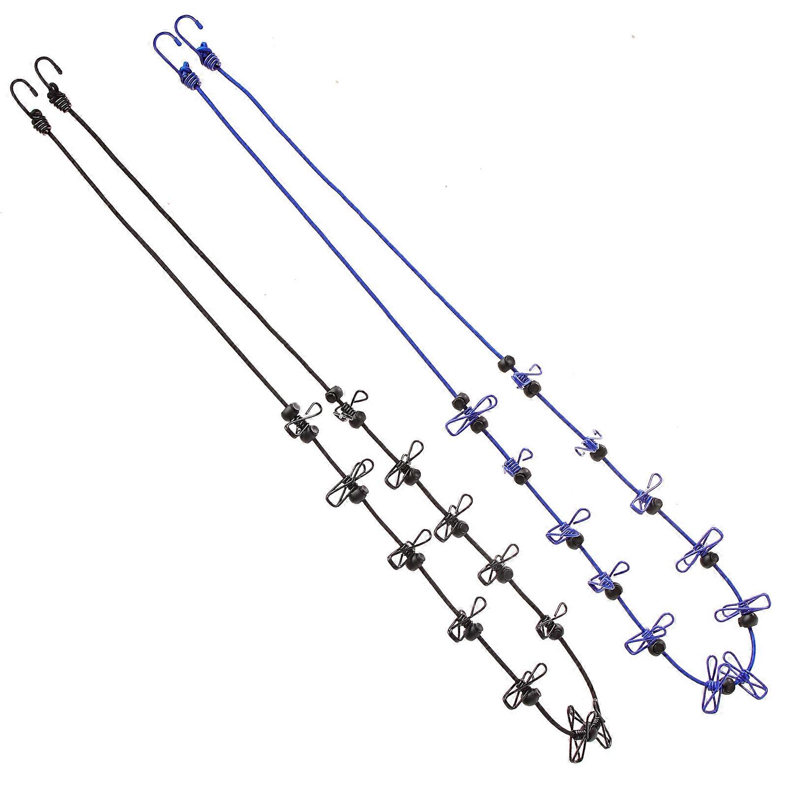 Portable Windproof Clotheslines for Outdoor Use 2Pcs PVC Camping Clothing Lines