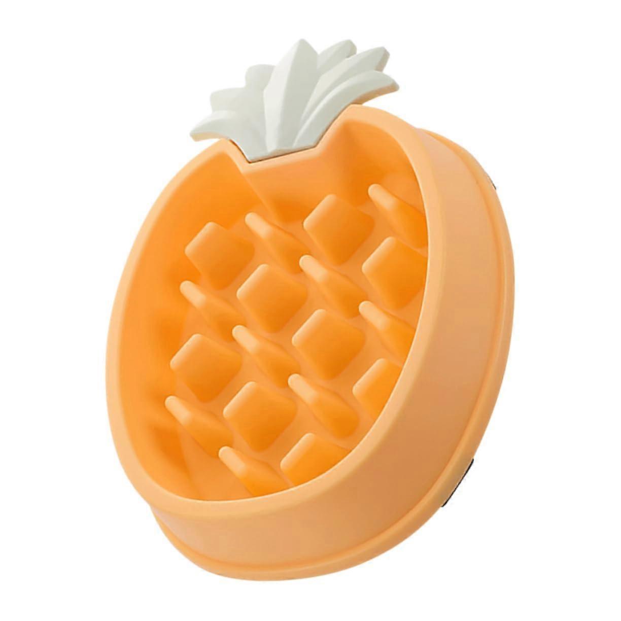 Pineapple Shaped Slow Feed Dog Bowl Non-Slip Interactive Cat Dish for Dry Food 1.5 L Size Suitable for Pets