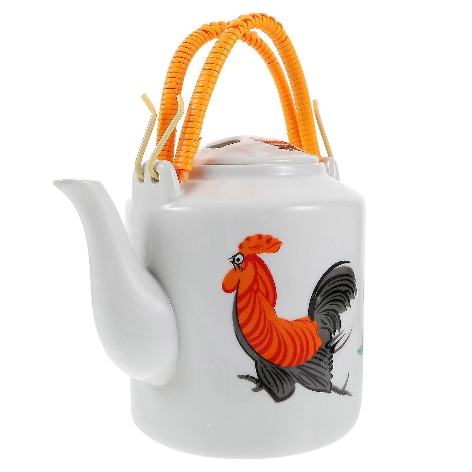 Retro Ceramic Teapot with Ergonomic Handle for Easy Pouring – Stylish and Practical Teaware for Home or Office Use
