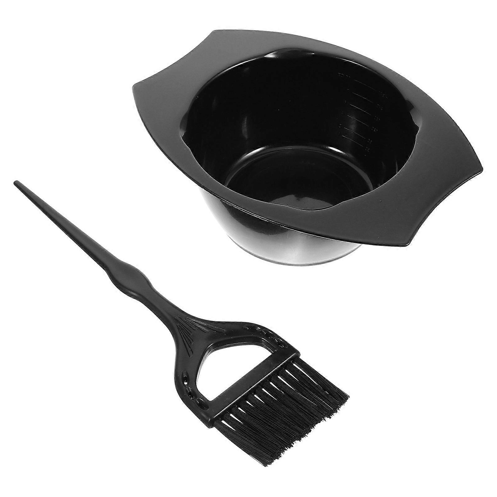 Hair Dyeing Brush and Bowl Kit for Salon Use with Safe Light PP Nylon Material Black for All Hair Types