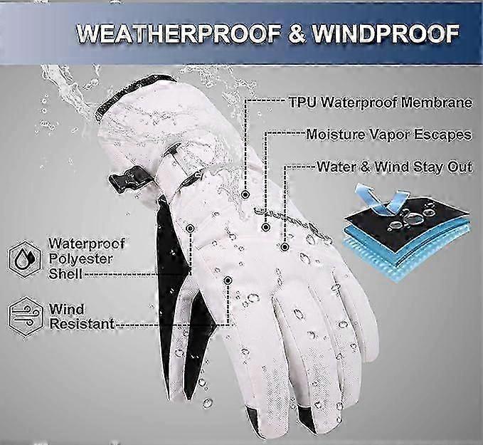 Women's Waterproof Touchscreen Ski Gloves