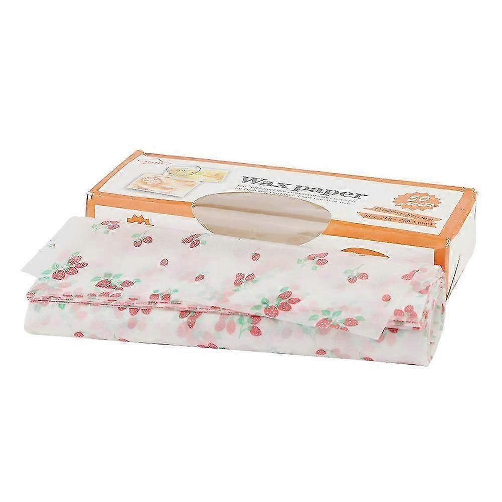 Greaseproof Food Packaging Wax Paper Sandwich & Candy Cake Wrapper - Baking Tools in Strawberry Design for Food Wrapping & Presentation