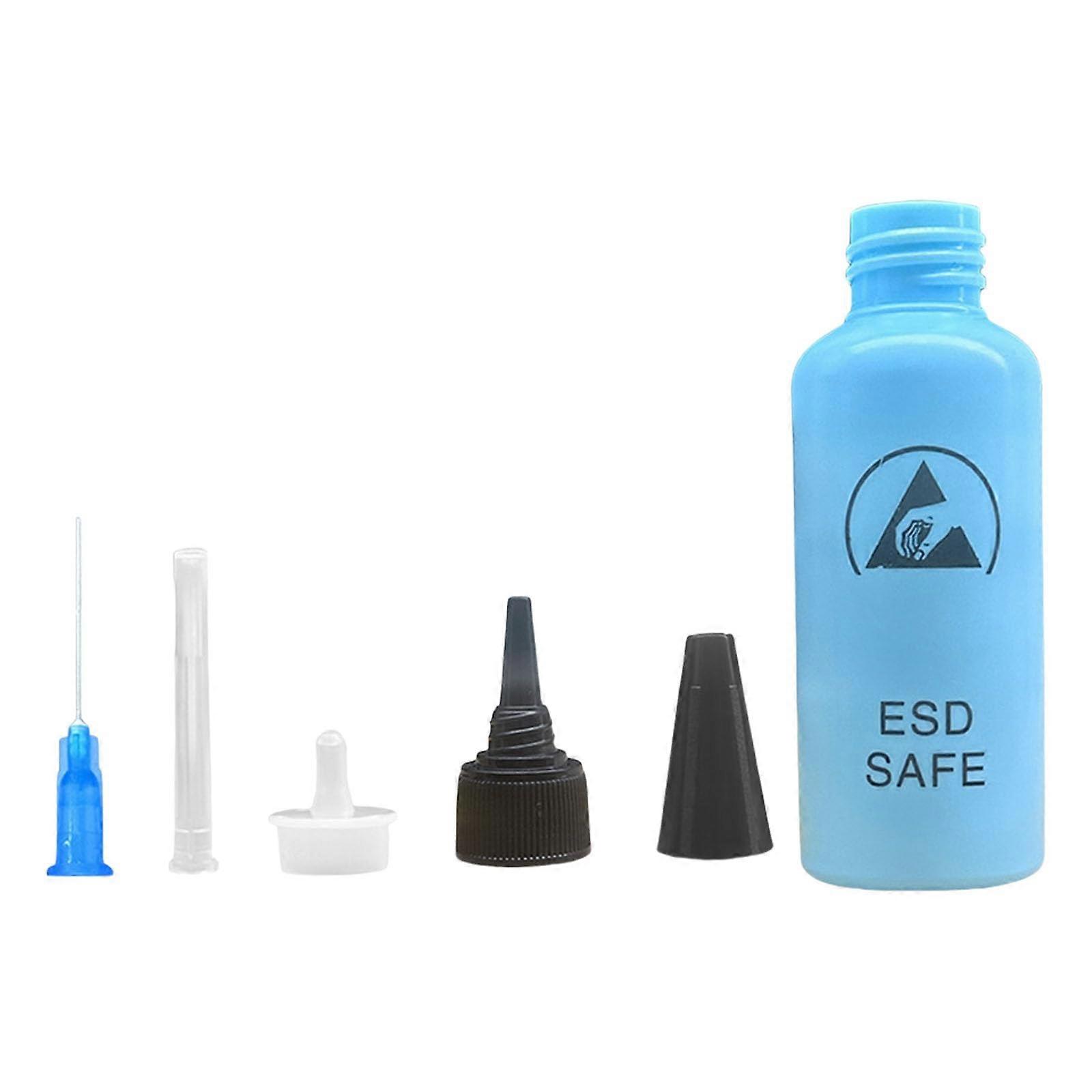 65 ml solvent bottle with needle dispenser for loading adhesives, glues, liquids, soldering, rosin bottle,  blue, 65 ml Ref: 5666