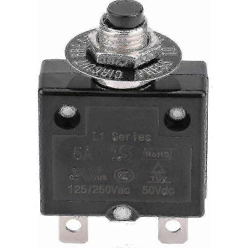 Circuit Breaker 5a 8a 10a 15a 18a 20a 30a Optional Reset Thermal Switch, 125-250v Ac 50v Dc Current Overload Protection Push Button Circuit Breaker(15