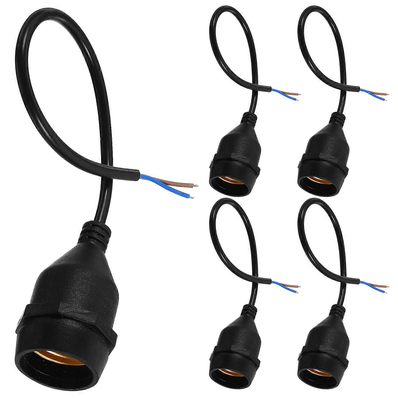 Lamp Socket Mount Vintage Ceiling Lamp Holder E27 Professional Lighting Application Black Sturdy Heat-Resisting 5Pcs