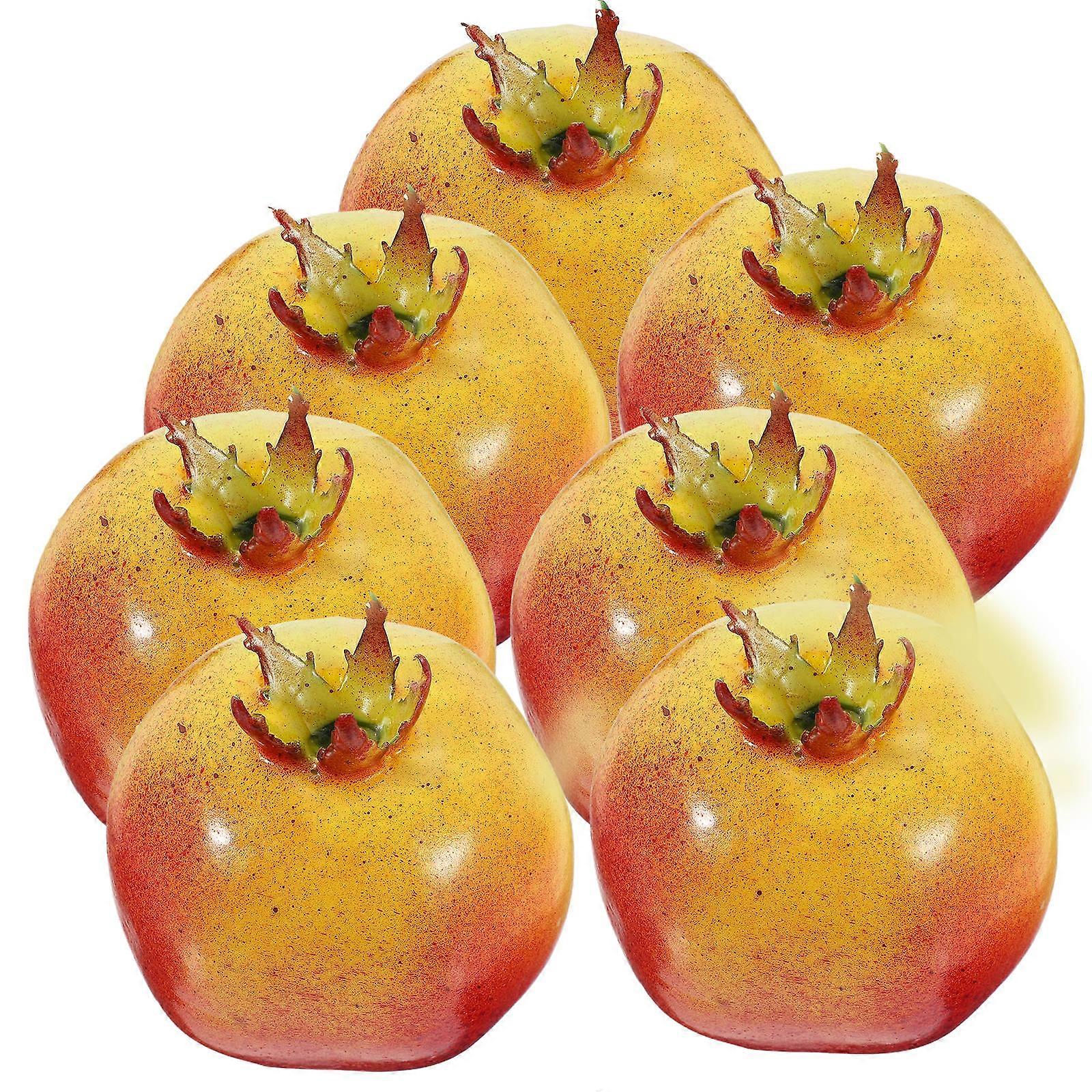 6pcs Artificial Pomegranate Fruit Props, Lifelike Simulation Model for Home Decor, Photography, Safe Teaching Tool, Lightweight Table Ornament
