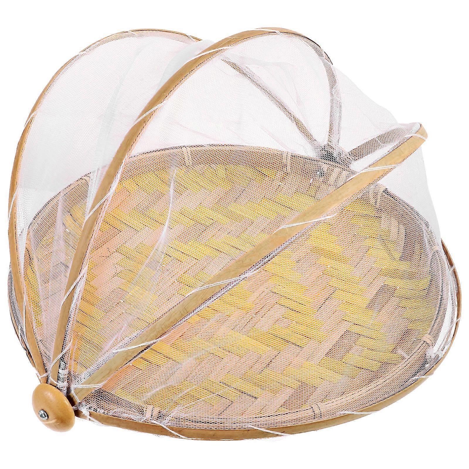 Red Woven Fruit Storage Basket with Net Cover for Household Use 1 Pc