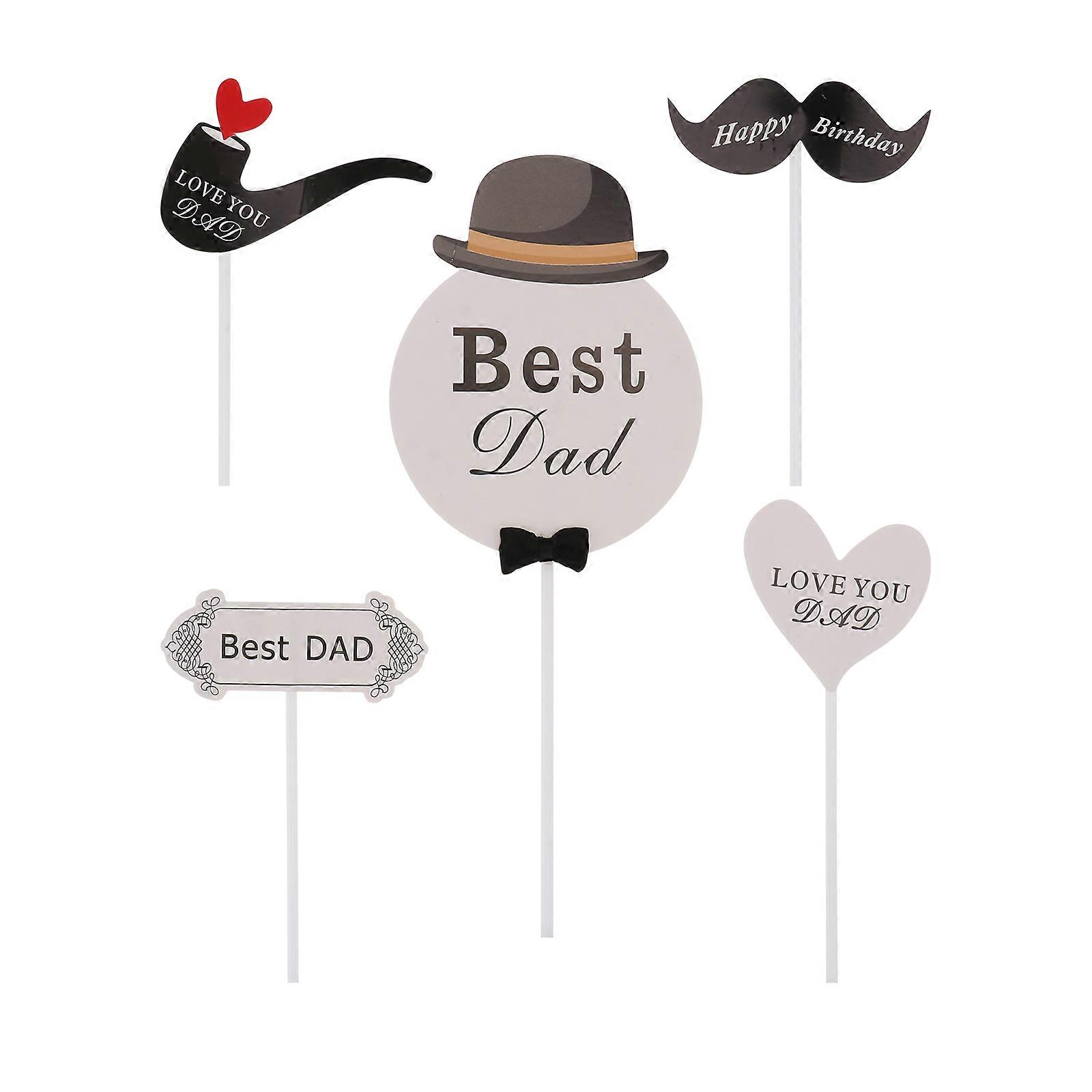 Beard And Bow Tie Shaped Cupcake Toppers For Father's Day Party Celebration In Assorted Color Package Of 16 Pcs