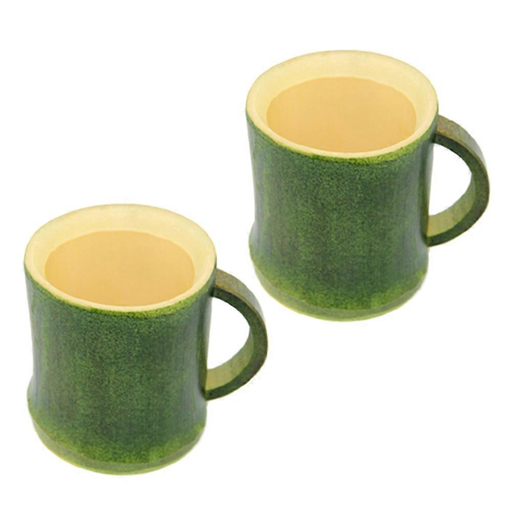 Elegant Bamboo Water Mug Set Of 2 Great For Coffee And Tea With Fresh Design For Home Usage