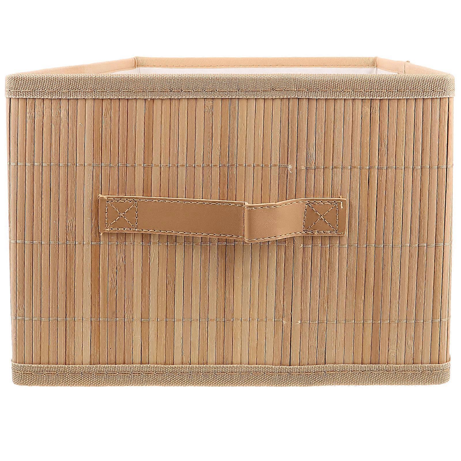 Rectangular Bamboo Storage Bins Sundries Organization Simple Design Home Use 1Set