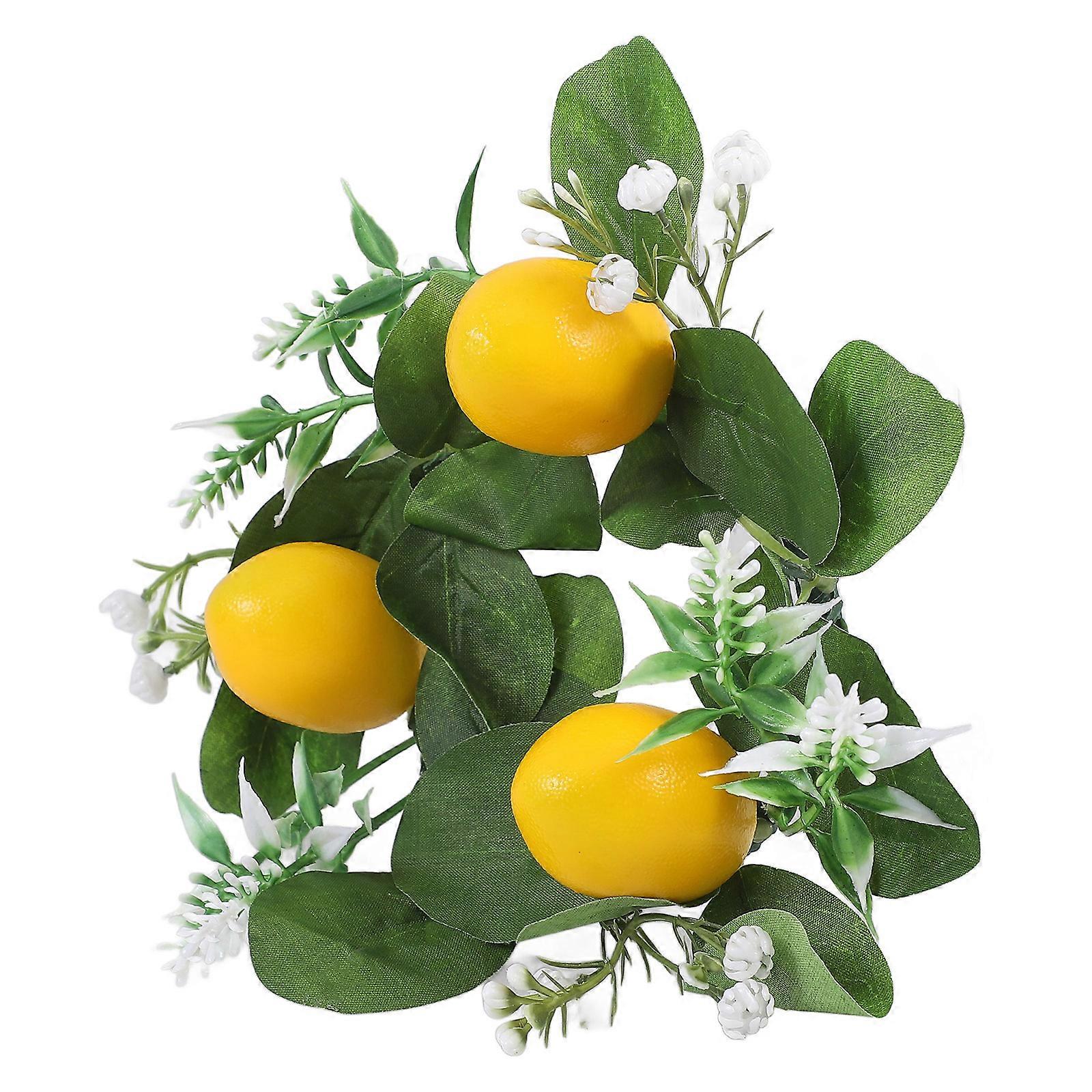 Spring Wreath Featuring Realistic Lemon Design Perfect For Daily Decoration 1Set