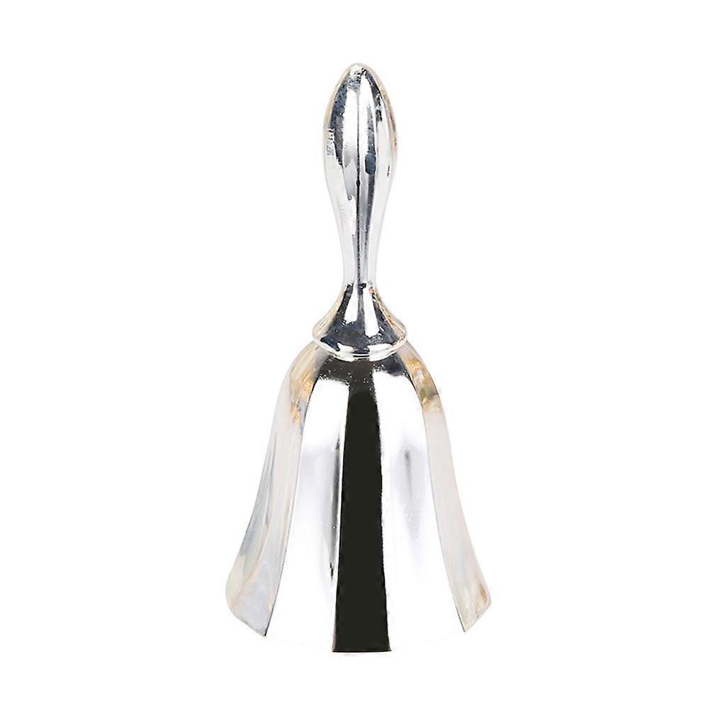 Silver Classic Alloy Desktop Bell Hand-Operated Service Bell For Dining Room And Hotel Reception 1Pack