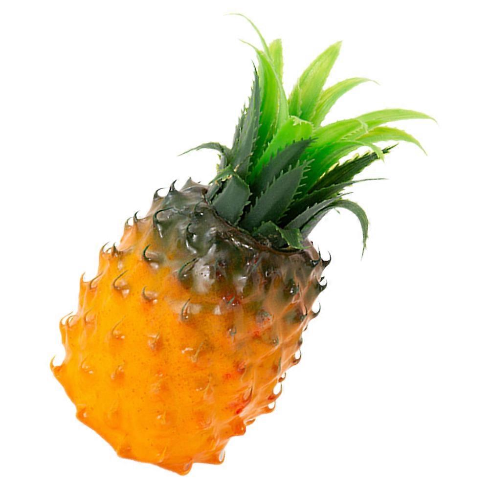 Realistic Artificial Pineapple Decor Foam Faux Fruit Model for Home and Restaurant Yellow 7.5 Inches