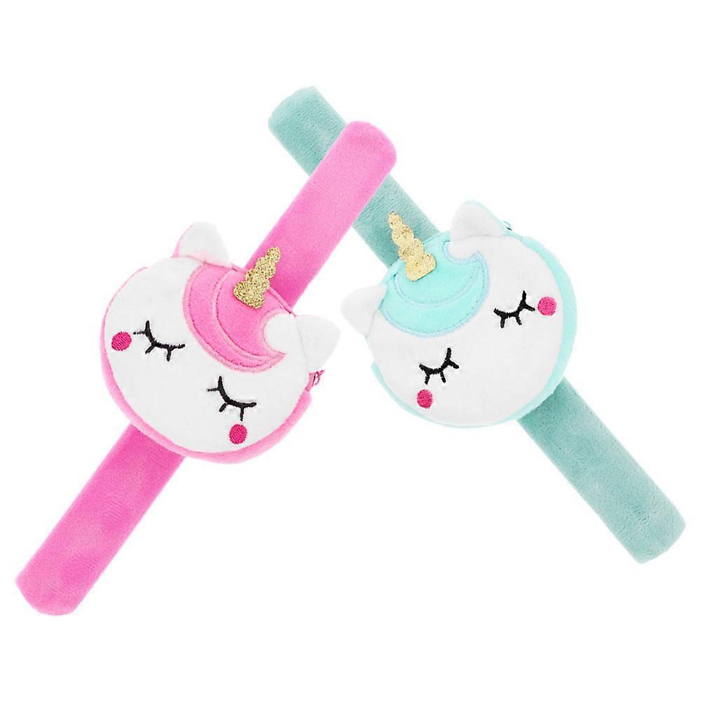 Charming 2Pcs Slap Bracelet Coin Storage Cute Ideal For Family Gatherings And Girls' Party Favors