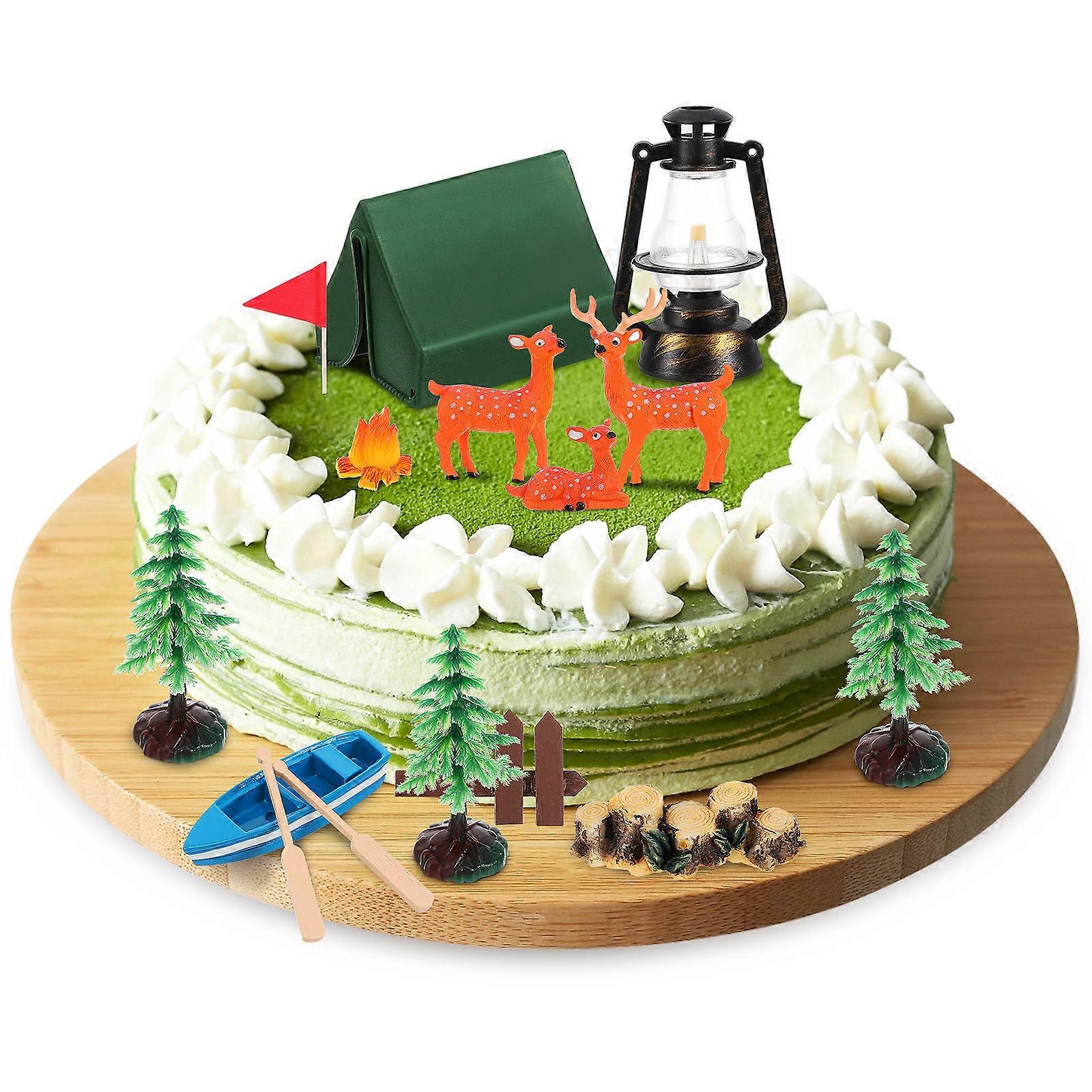 Multi Color Cake Decorations For Camping Themed Birthday Events 1 Set Deer Figures Making Parties More Adorable