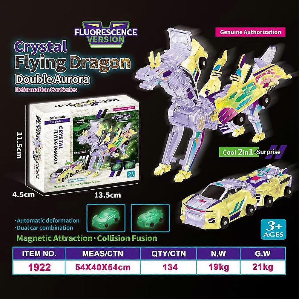 Unicorns Transformer Car Toy 2 in 1 Automatic Magnetic Deformation Toy for Kids STEM Educational Toy