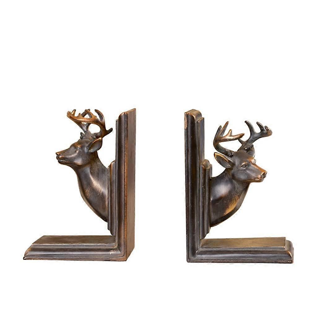 Buchstützen Resin Decorative Retro Bookends For Shelves 1 Pair Non-Slip Heavy-Duty Book Stoppers