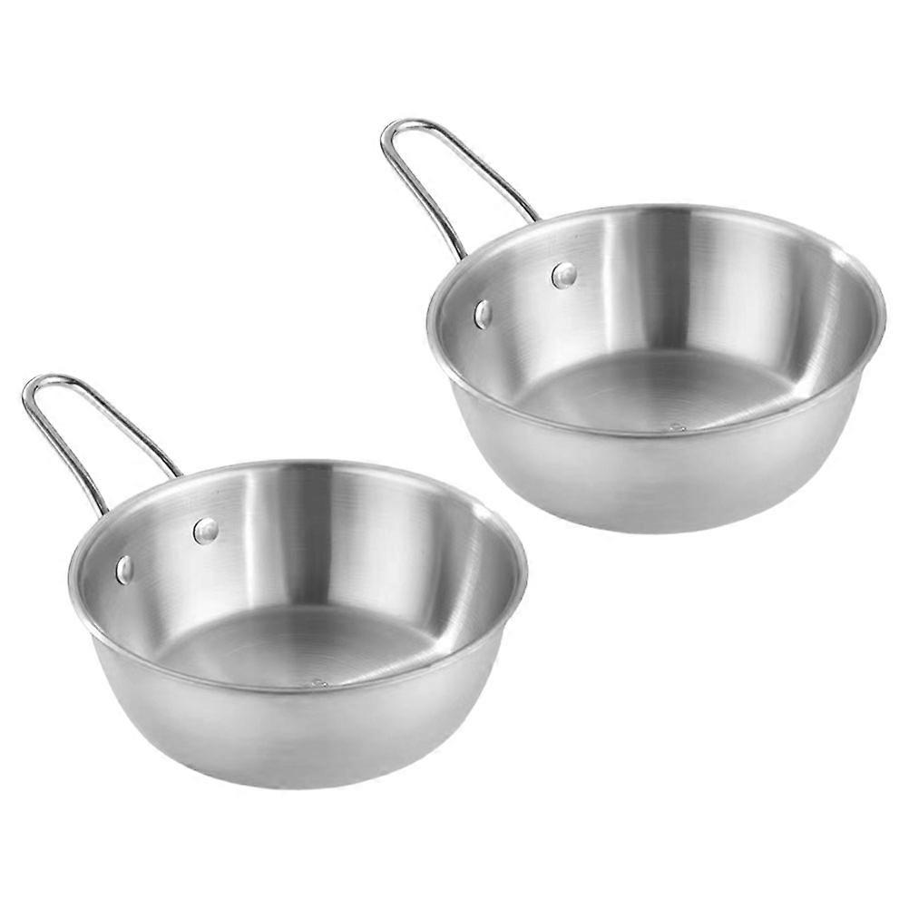 Stainless Steel Korean Traditional 2Pcs Wine Bowls For Sauces And Salsas Ideal For Family Gatherings