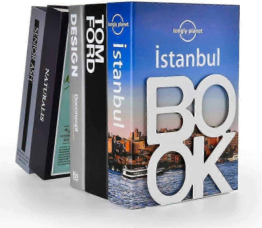 Decorative Metal Bookends - Unique Design & Sturdy Hold for Bookshelf Organization and Home Decor