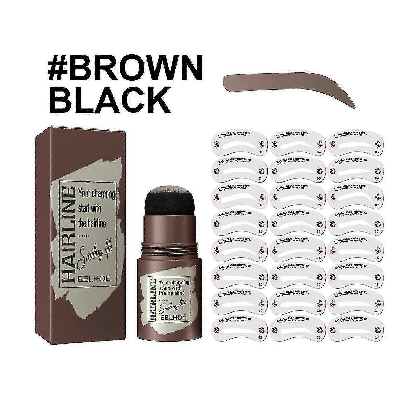 Eyebrow Stamp Stencil Kit - Eye Brow Stencil Kit for Beginners, Brow Stencil and Stamp Kit Long-lasting, Smudge-Proof & Waterproof, 24 Reusable Eyebro