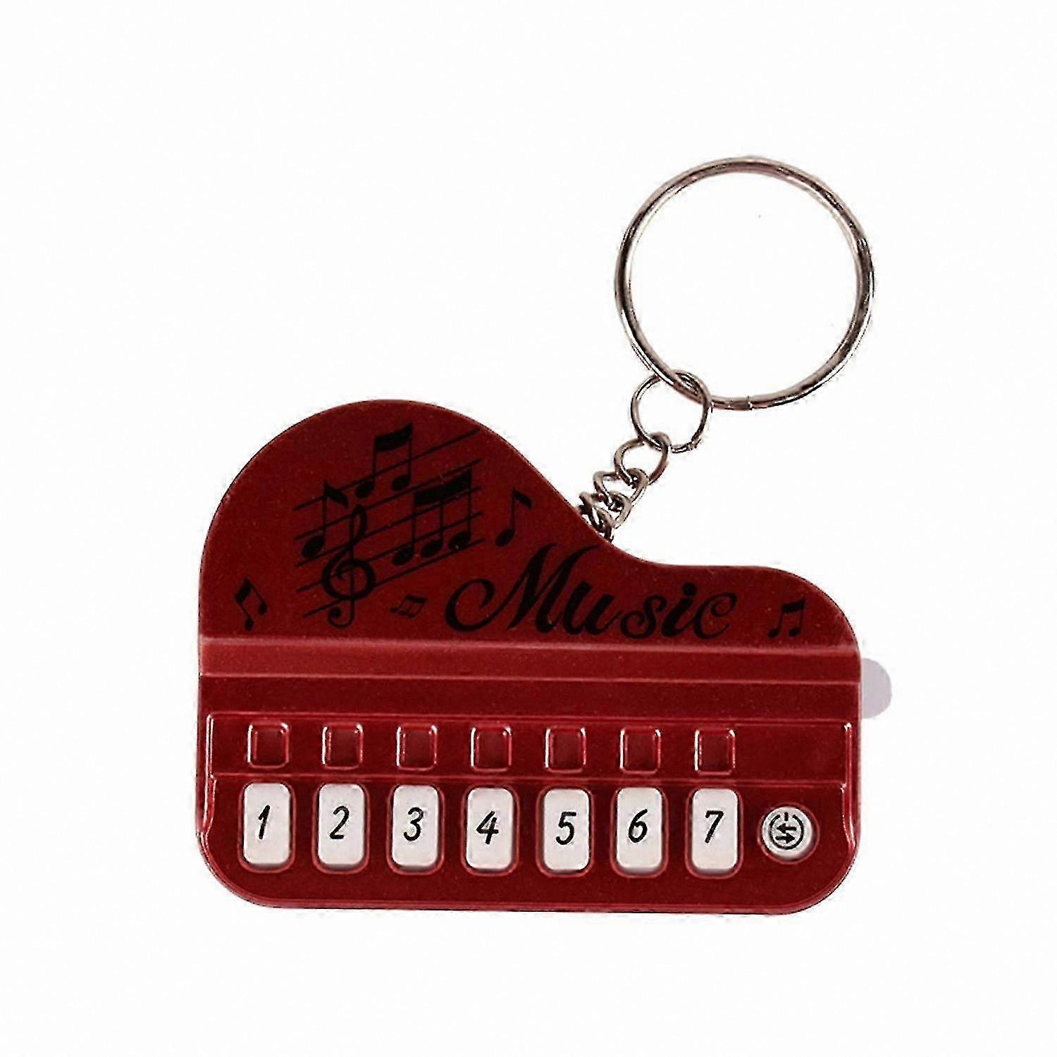 Mini Electronic Piano Keychain with 8 Keys Light-Up Music Cartoon Design Exquisite Pendant for Keys or Bags