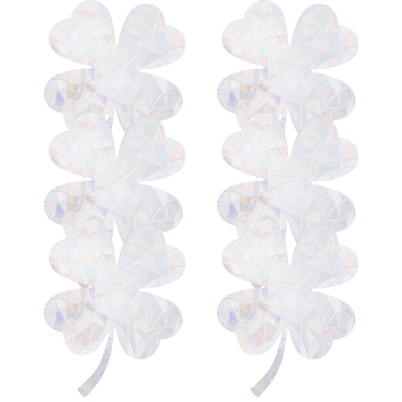 Anti-Collision Window Stickers 6 Sheets Four-Leaf Clover Design for Home Decoration Multi Pvc with Removable Function