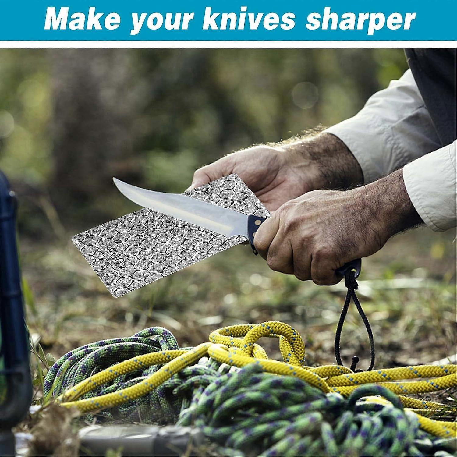 4 Hvæssesten 400/600/1000/1200 Grit Diamant Hvæssesten Skridsikker Base Kniv Hvæssesten / Honeycomb Overflade