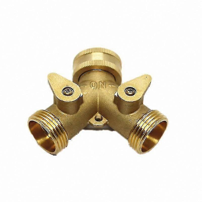 3/4 Inch Y-Type Ball Valve with 6-Point Nipple Connector, Double-Ended Garden Hose Adapter