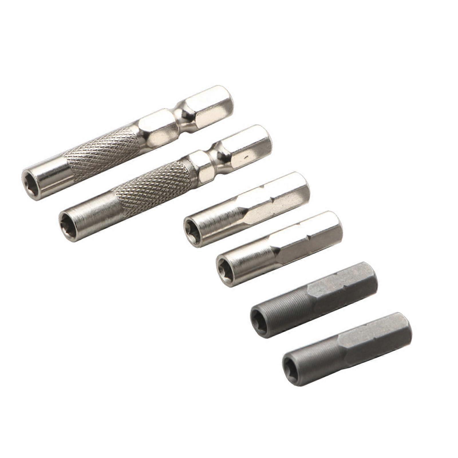 1/4 Hex Bit Converter 6-Piece Set 6.35 Mm To 4 Mm Quick Tool Adjustment For Electronics And Home Fixing