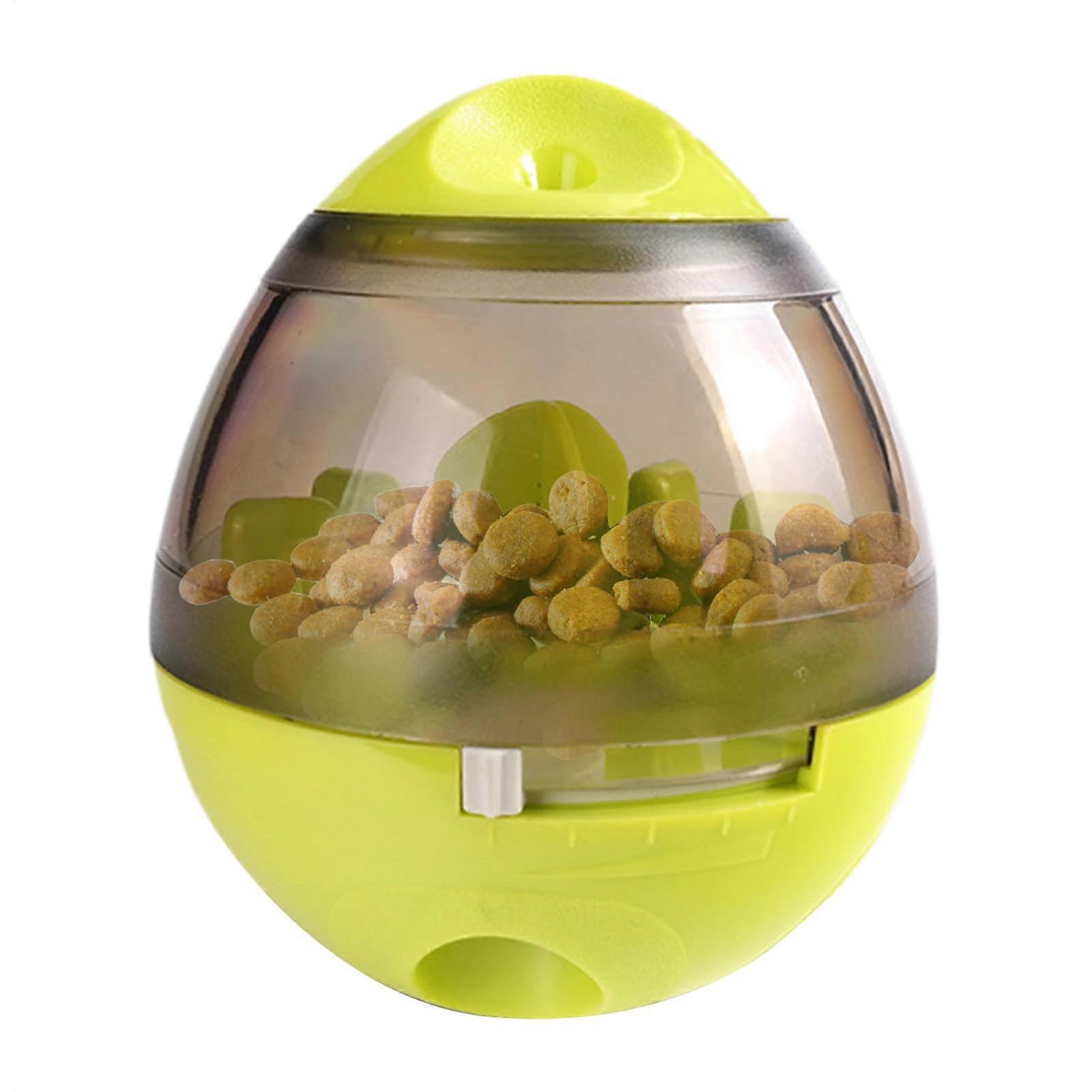 Dog toy with automatic feeder, dog food ball for slow eating, interactive chew snack ball.