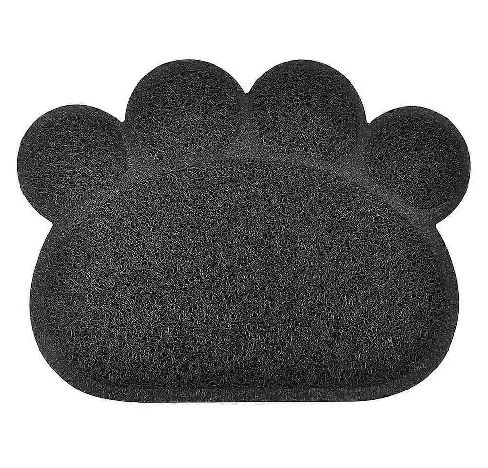 Large Cat Litter Tray Mat Paw Shape 59 x 44 cm Charcoal Grey