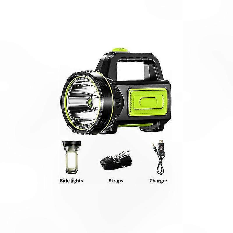 Bright Rechargeable LED Torch with Side Light, Waterproof Camping Light for Outdoor Adventures, Emergency Kit Essential (Includes Side Light)