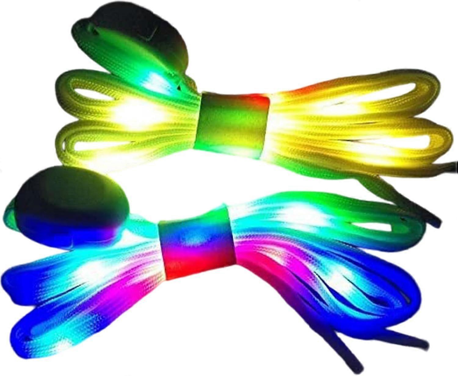 Light Up Shoe Laces, High Visibility Soft Nylon LED Glow In The Dark Shoe Laces