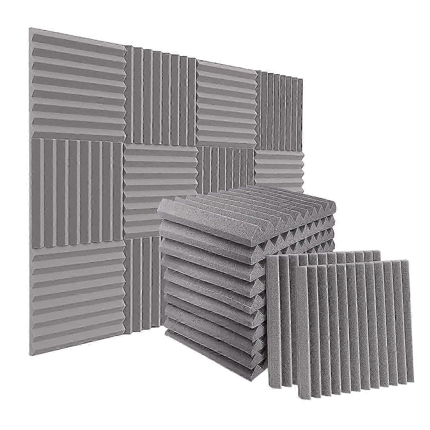 Soundproof Foam Panels - 24 Pack, 1" x 12" x 12" Sound Absorbing Insulation for Recording Studios