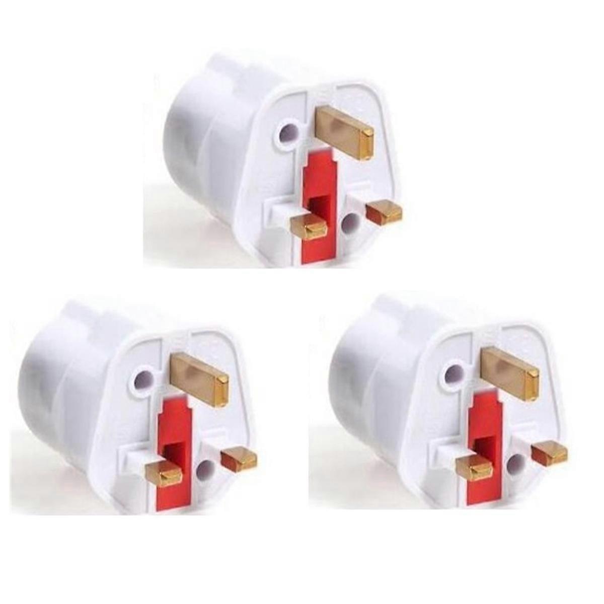 3PC Plug Adapter EU to UK European to British Universal Travel Adapter Type G Electrical Plug Conver