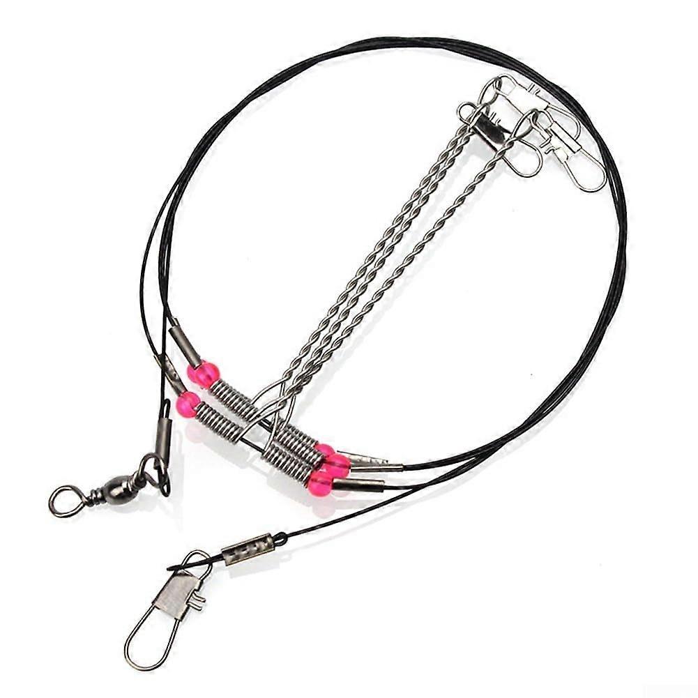 Stainless Steel Fishing Line Leaders Set of 5 with Easy to Use Snap Swivel