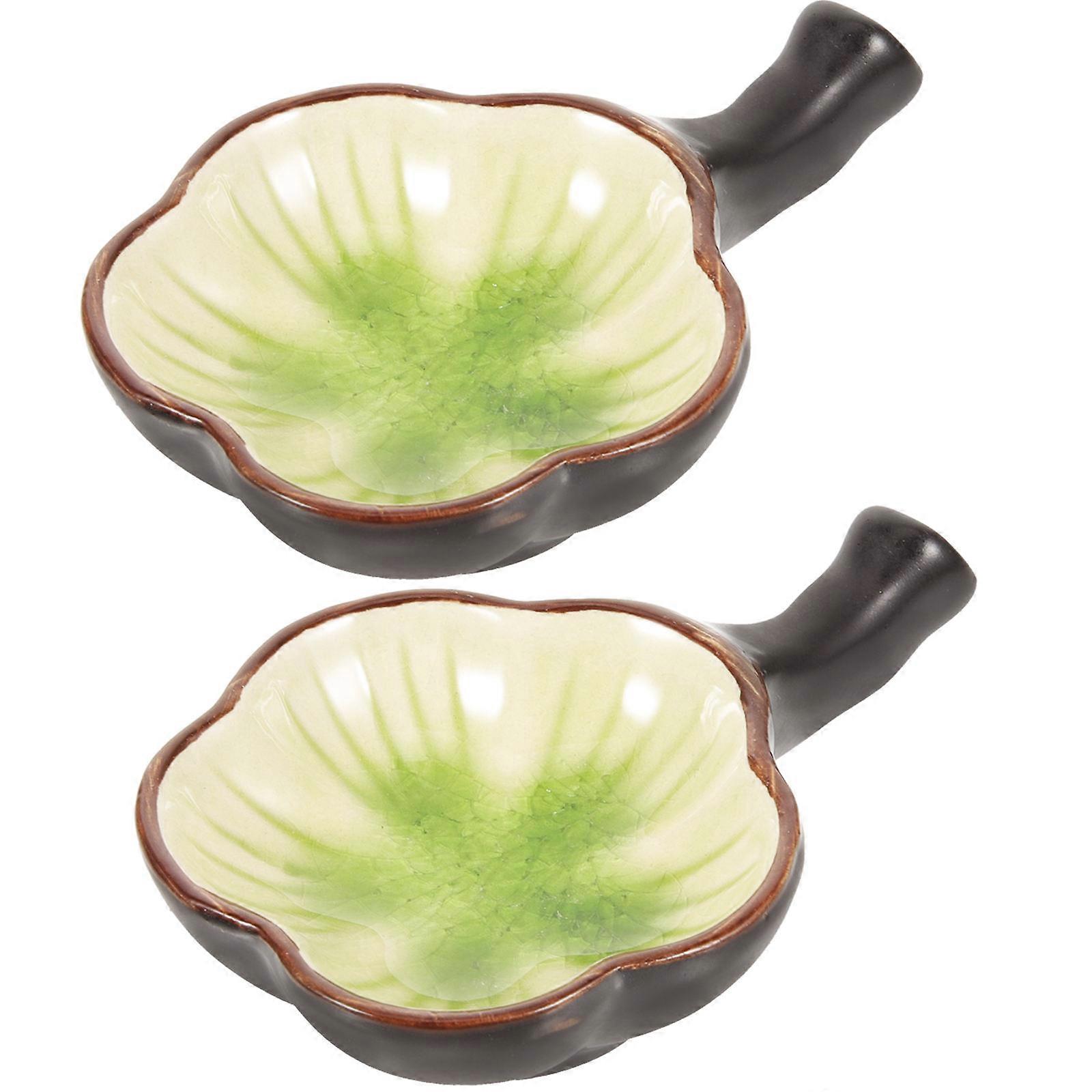 Multi-Use Ink Dish Ceramic Ink Dish Calligraphy Supplies Assorted Color Brush Holder 2Pcs