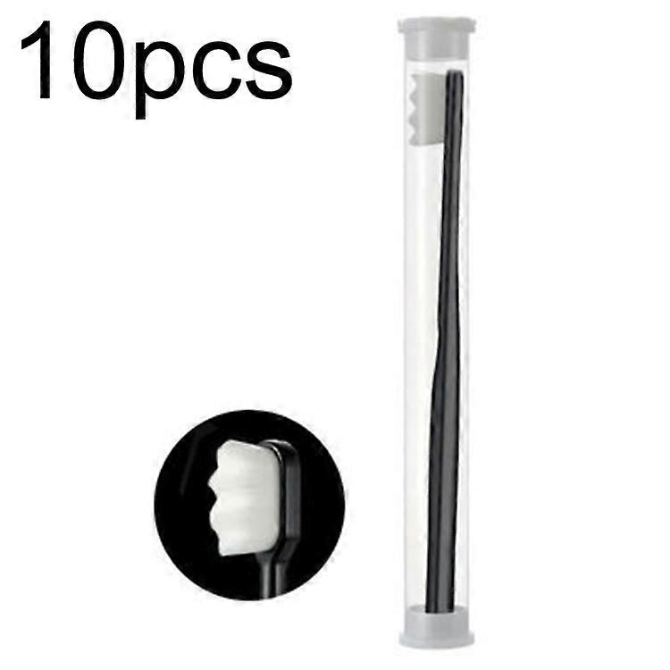10pcs Nano Soft Bristle Toothbrush Black Wave