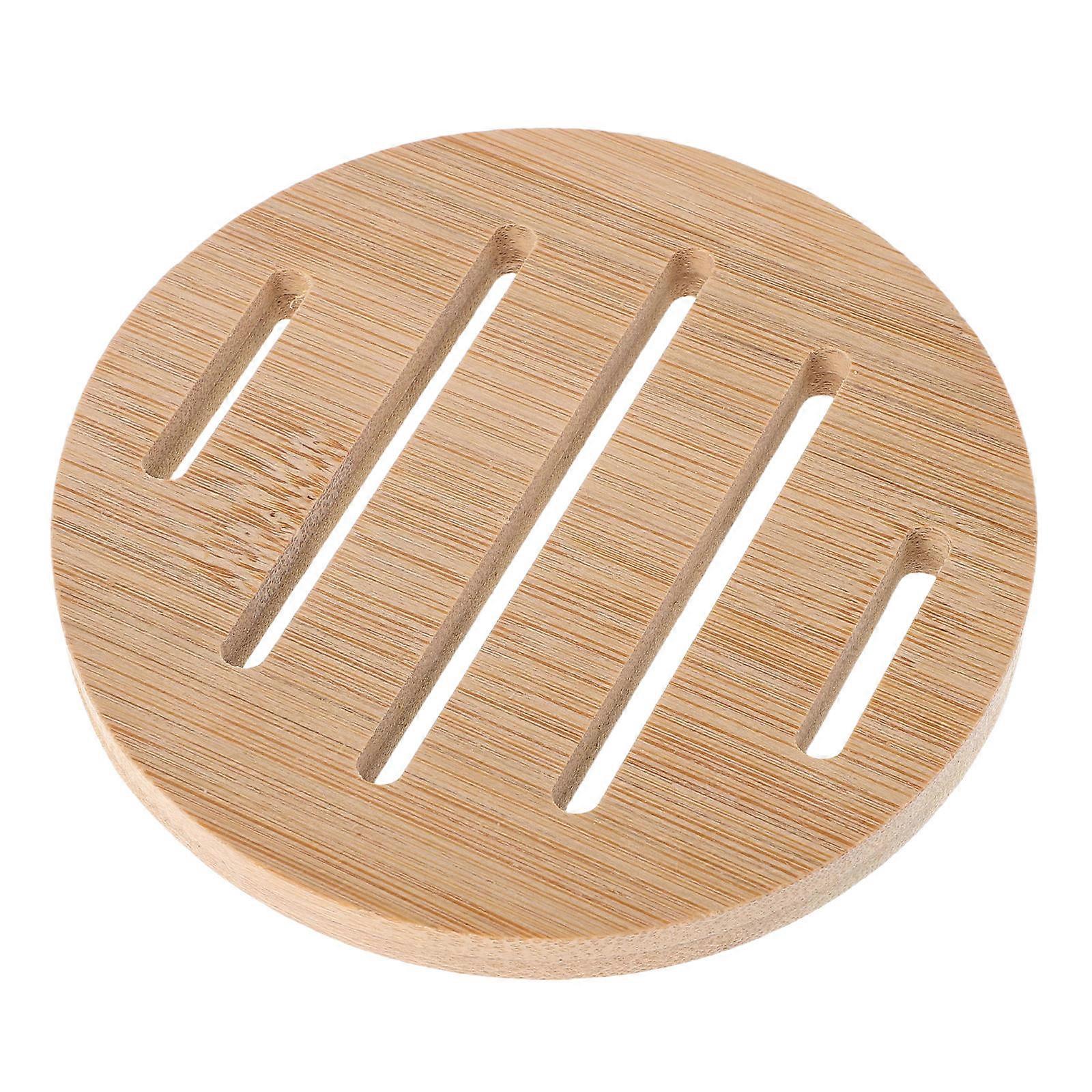 Round Natural Coaster Tray Heat Resistant Decorative Mat for Coffee Tables Desks Hot Pots Kettles Breathable Surface Prevents Moisture Home Decor